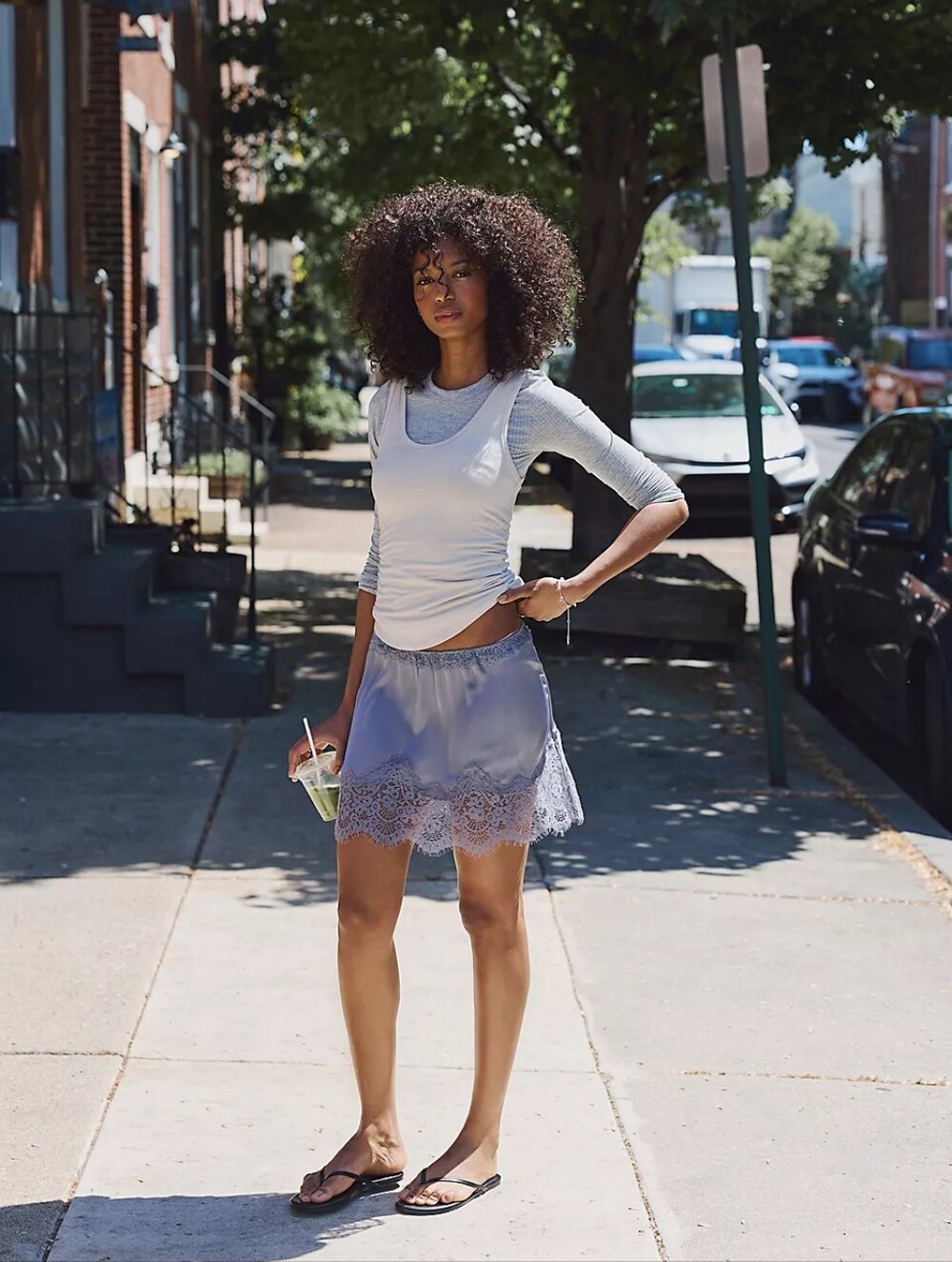 Free People | Meet Me In The Middle Mini Slip Skirt